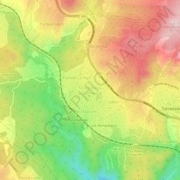 Torrelodones Colonia topographic map, elevation, terrain