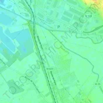 Martre topographic map, elevation, terrain