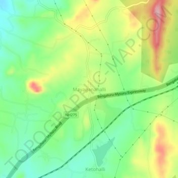 Mayaganahalli topographic map, elevation, terrain