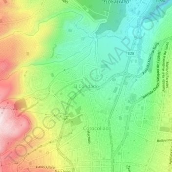El Condado topographic map, elevation, terrain