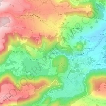 Le Marais topographic map, elevation, terrain