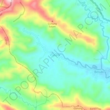 Cidora topographic map, elevation, terrain