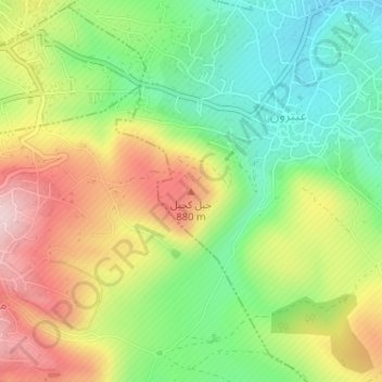 Jabal Kuhayl topographic map, elevation, terrain