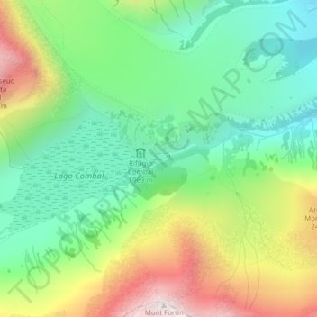 Val Veny topographic map, elevation, terrain