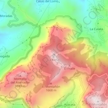 Roque Nublo topographic map, elevation, terrain