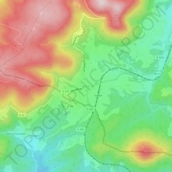 Saâles topographic map, elevation, terrain
