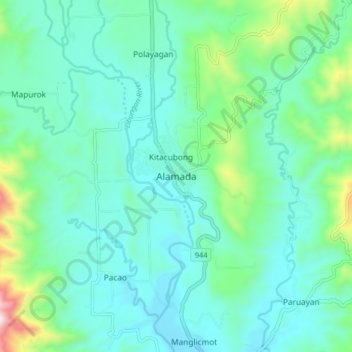 Alamada topographic map, elevation, terrain