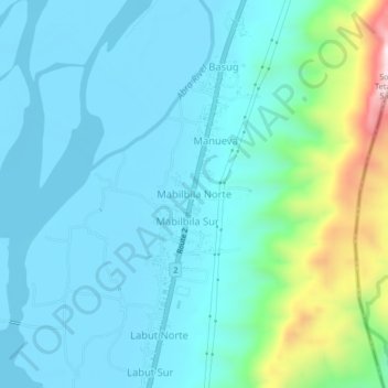 Mabilbila Norte topographic map, elevation, terrain