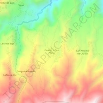 Guayama San Pedro topographic map, elevation, terrain