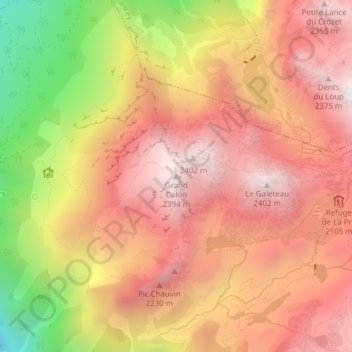 Grand Colon topographic map, elevation, terrain