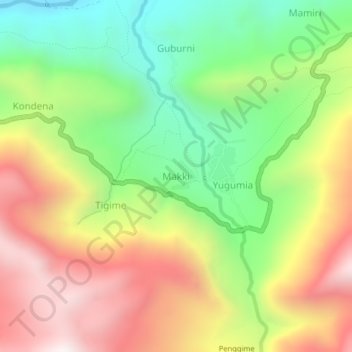 Makki topographic map, elevation, terrain