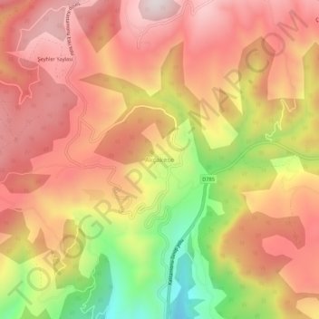Akçakese topographic map, elevation, terrain