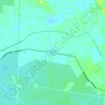 Pengkalan Raja topographic map, elevation, terrain