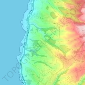 Monsef topographic map, elevation, terrain