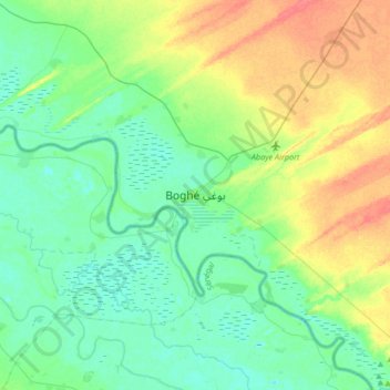 Boghé topographic map, elevation, terrain