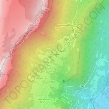Le Combet topographic map, elevation, terrain