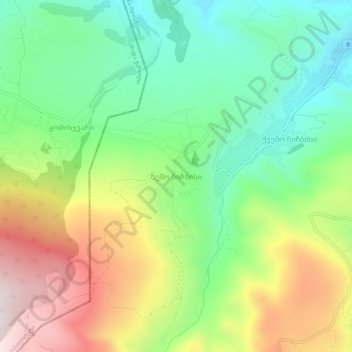 Zemo Nichbisi topographic map, elevation, terrain