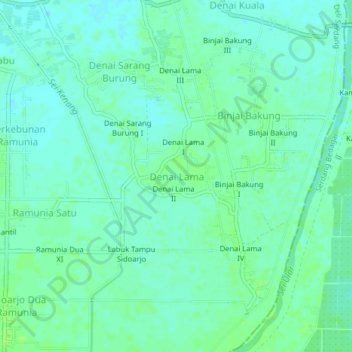 Denai Lama topographic map, elevation, terrain