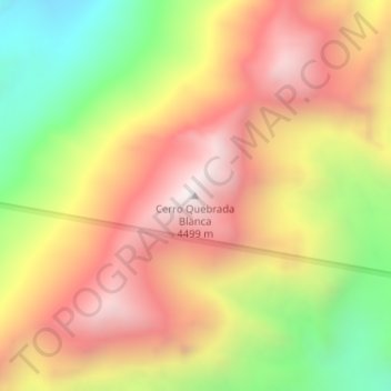 Cerro Quebrada Blanca topographic map, elevation, terrain