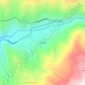 Cumbilla topographic map, elevation, terrain