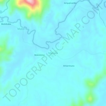 Manalo topographic map, elevation, terrain