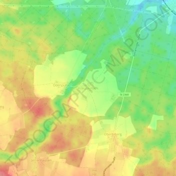 Kreuzpullach topographic map, elevation, terrain