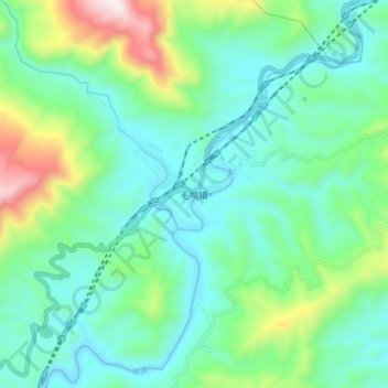 毛坝镇 topographic map, elevation, terrain