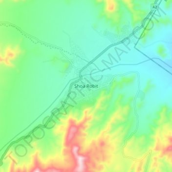 Shoa Robit topographic map, elevation, terrain