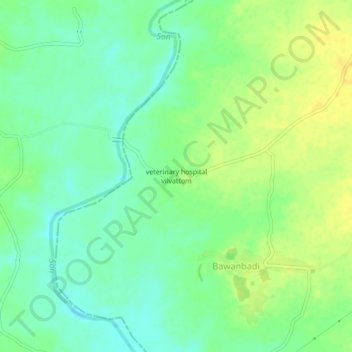 veterinary hospital vilvattom topographic map, elevation, terrain