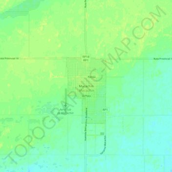 Macachín topographic map, elevation, terrain