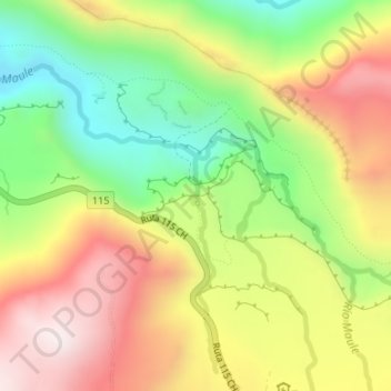 Cascada Invertida topographic map, elevation, terrain