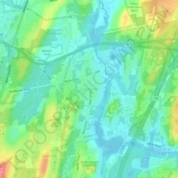 East Berlin topographic map, elevation, terrain