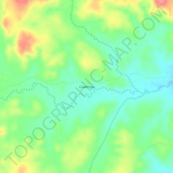 Caraibuna topographic map, elevation, terrain