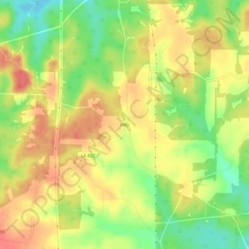 Hilly topographic map, elevation, terrain