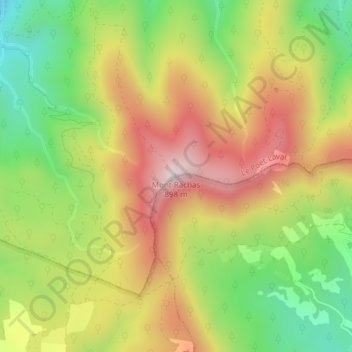 Mont Rachas topographic map, elevation, terrain