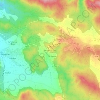 Le Courcoussier topographic map, elevation, terrain