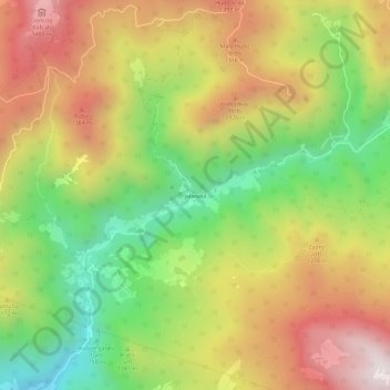 Jelendol topographic map, elevation, terrain