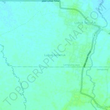 Lubuk Seberuk topographic map, elevation, terrain