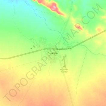 Pofadder topographic map, elevation, terrain