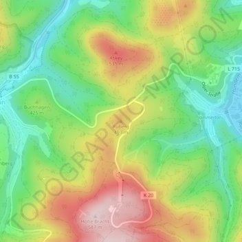 Rüberg topographic map, elevation, terrain