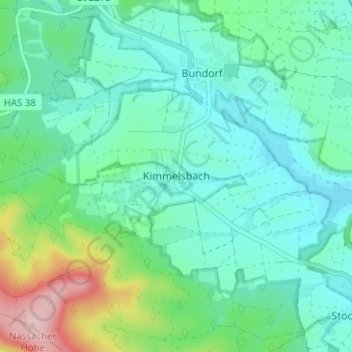 Kimmelsbach topographic map, elevation, terrain