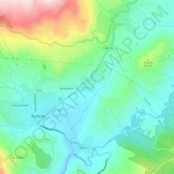 Granja topographic map, elevation, terrain