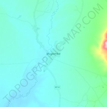 Muyombe topographic map, elevation, terrain