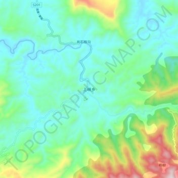 上峡乡 topographic map, elevation, terrain