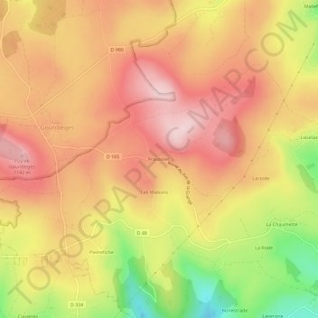 Fraissinet topographic map, elevation, terrain