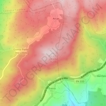 Boca da Vereda topographic map, elevation, terrain