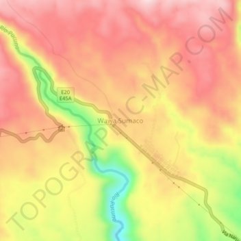 Wawa Sumaco topographic map, elevation, terrain