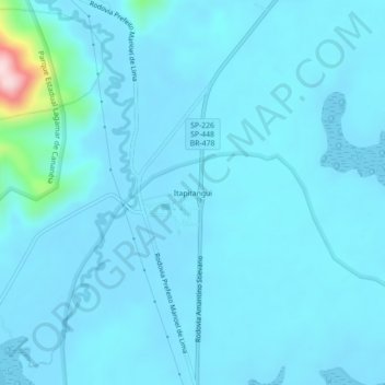 Itapitangui topographic map, elevation, terrain