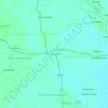 Amaravathi topographic map, elevation, terrain