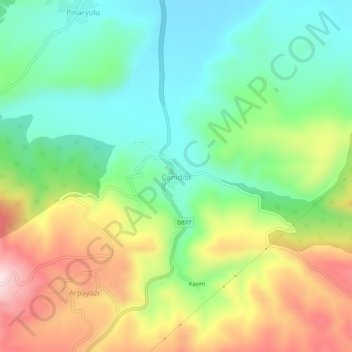 Çamdibi topographic map, elevation, terrain